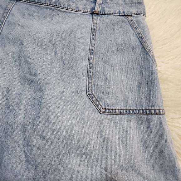 GAP light wash denim skirt A-line 4 pockets jeans - Picture 6 of 8